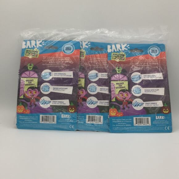 Bark Spooky Dog Toys Body Parts Eyeball Finger Squeaker Lot NWT XS-S - Picture 2 of 4